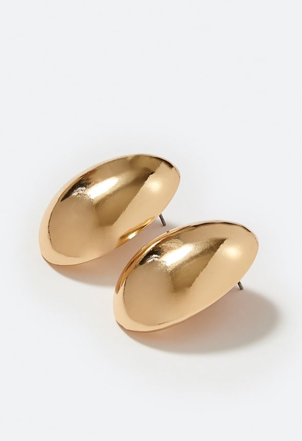 Sia Smooth Large Lightweight Oval Stud Earrings