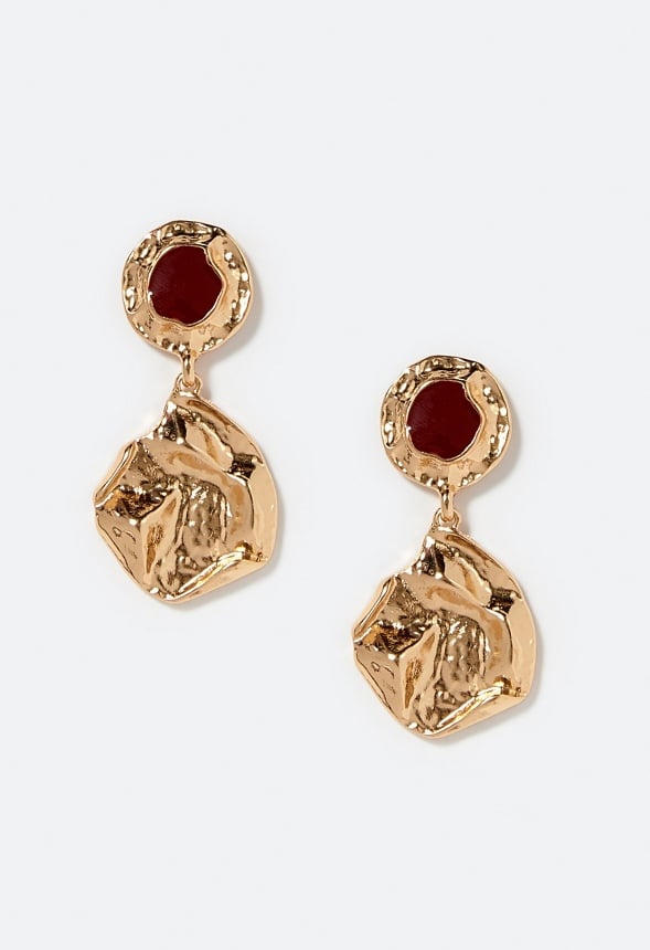 Eden Enamel Top Organic Metal Dangle Earrings