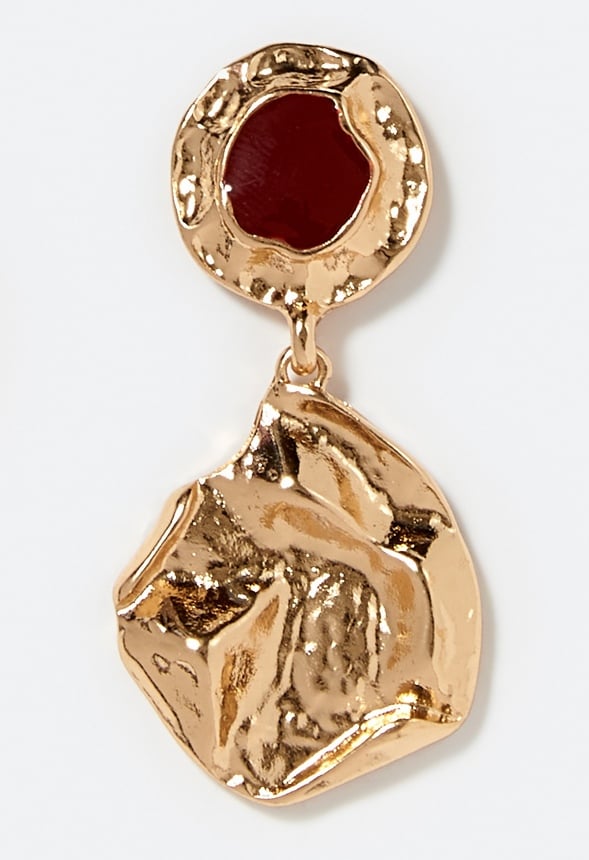 Eden Enamel Top Organic Metal Dangle Earrings