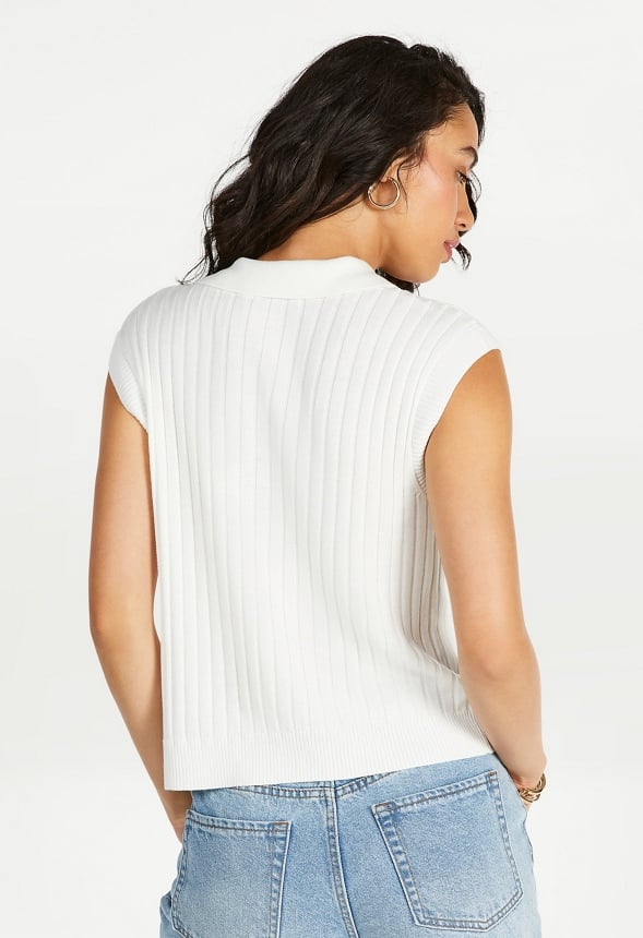 Wide Rib Polo Vest